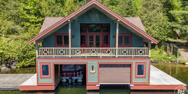 Image 2: BoatAccessCampOnLP_Summer_A_Boathouse_M