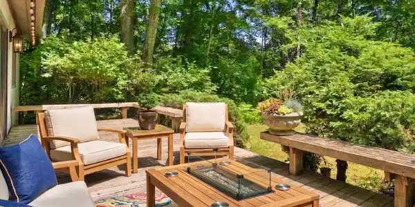 Image 3: Exterior Front Deck Staged