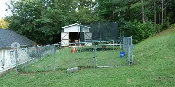 Image 3: Fenced area in back yard with workshop