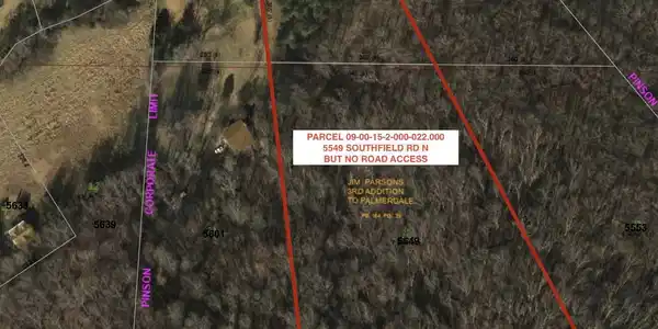 Image 3: Upper parcel of land all wooded.
