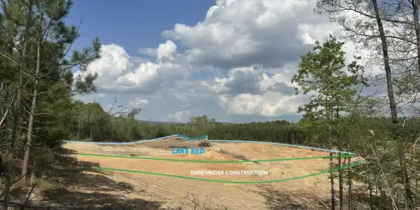Image 2: 2C View of the dam/lake in progress and mt. views!