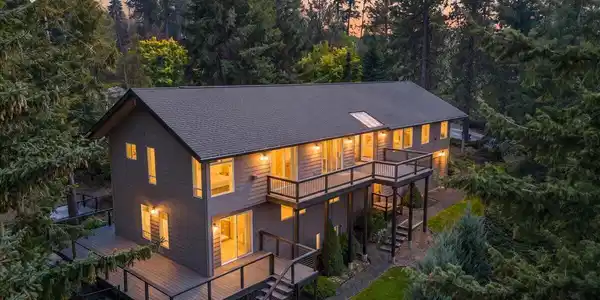 Image 2: 03-Twilight Aerial Back of Home
