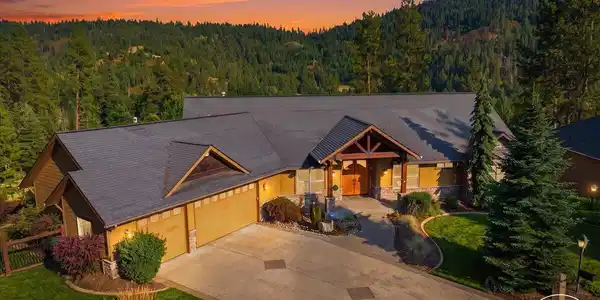 Image 2: 02-Twilight Aerial Front of Home