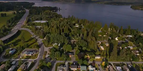 Image 2: 03-Twilight Aerial Back of Home