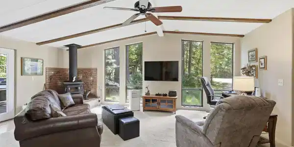 Image 4: Living room with wood stove