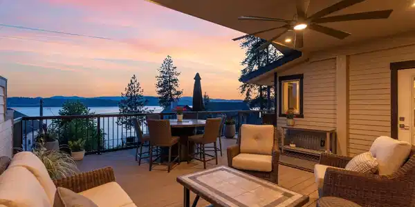 Image 3: Sunset on Covered Deck