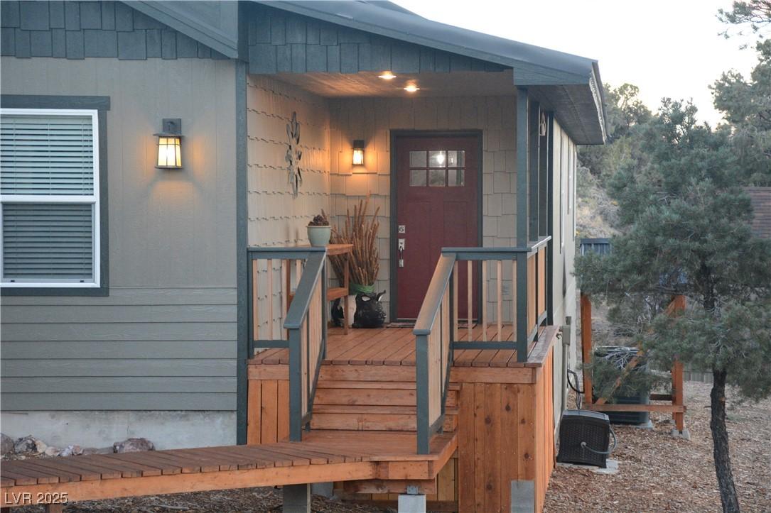 Image 2: Entrance to property at Dusk