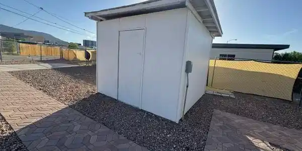 Image 3: An outdoor storage unit provides practical solutio