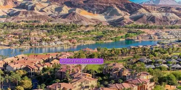 Image 4: An aerial perspective reveals a luxurious lakeside