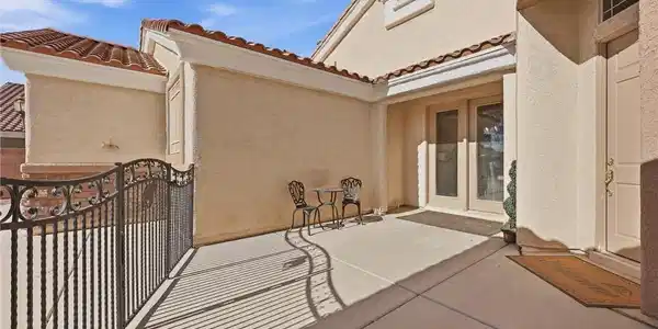 Image 4: This private outdoor retreat features a spacious p