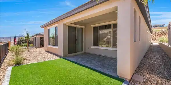 Image 4: A private patio space seamlessly blends paved and