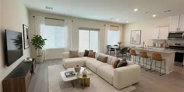 Image 3: Living area with light wood-style flooring and rec
