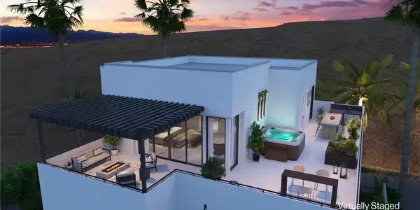 Image 3: An inviting rooftop deck includes options for a sp