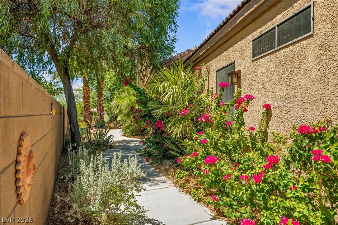 Image 3: A vibrant pathway leads through a xeriscaped garde