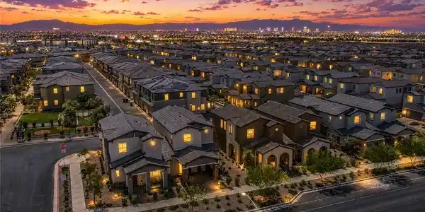 Image 2: An aerial perspective reveals a vibrant neighborho