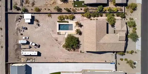 Image 3: An aerial perspective showcases the spacious lot l