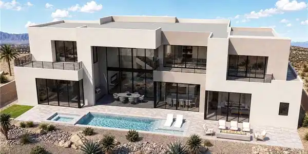 Image 2: Modern desert oasis featuring a sleek design with