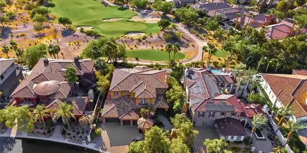 Image 2: An aerial perspective reveals luxury properties al