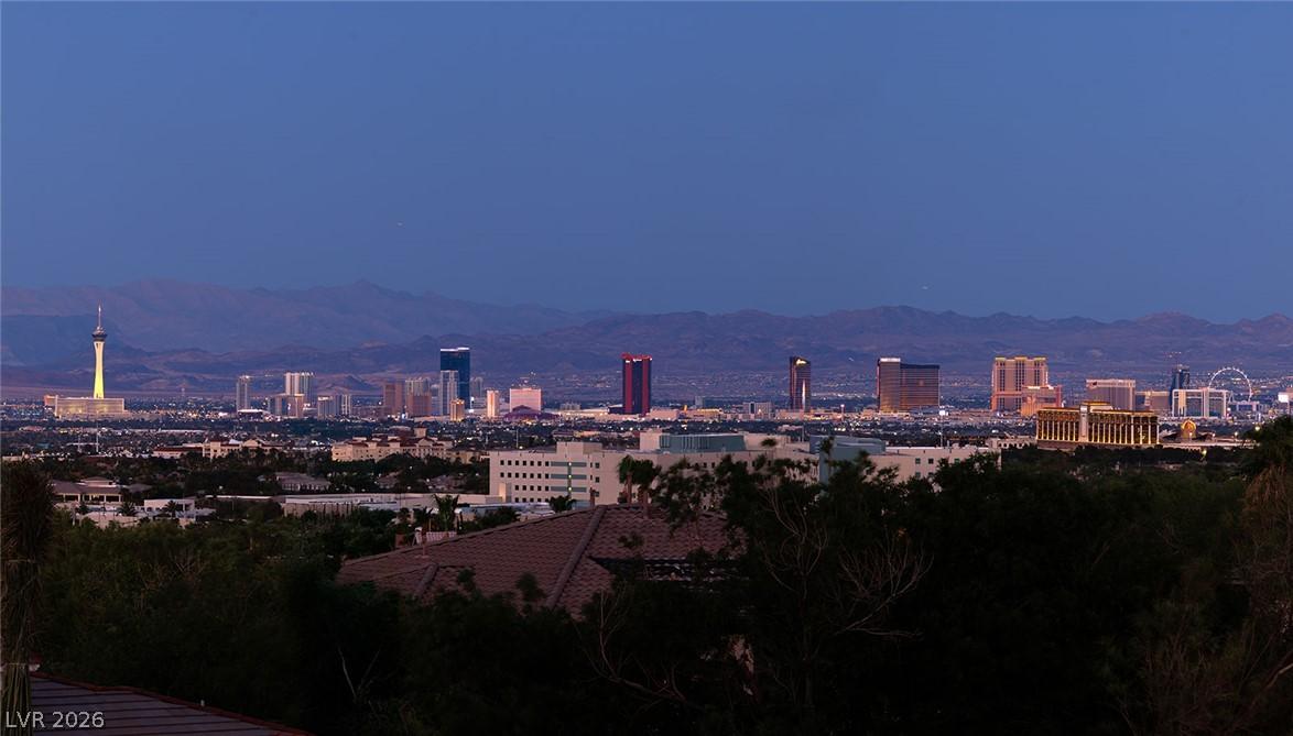 Image 4: City lights twinkle across the desert landscape, o