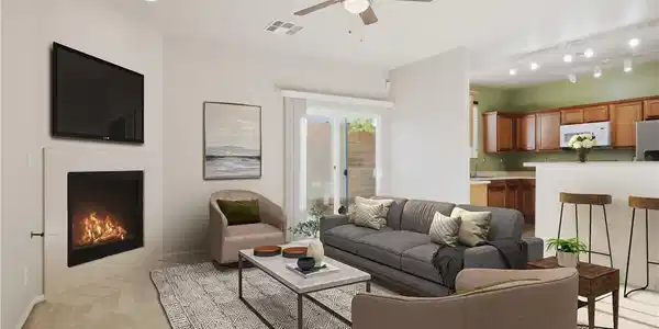 Image 3: Virtually Staged An inviting open floorplan connec