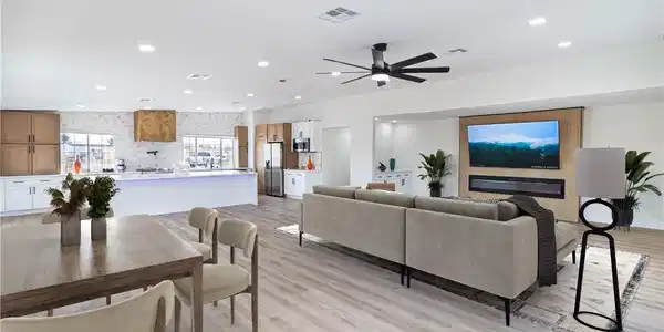 Image 3: Living area featuring visible vents, recessed ligh