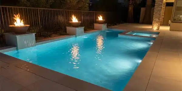 Image 3: Dramatic fire features and custom water bowls illu