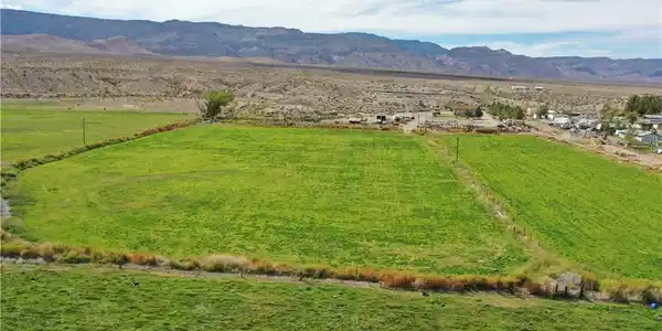 Image 4: Vast green pastures stretch toward a majestic moun