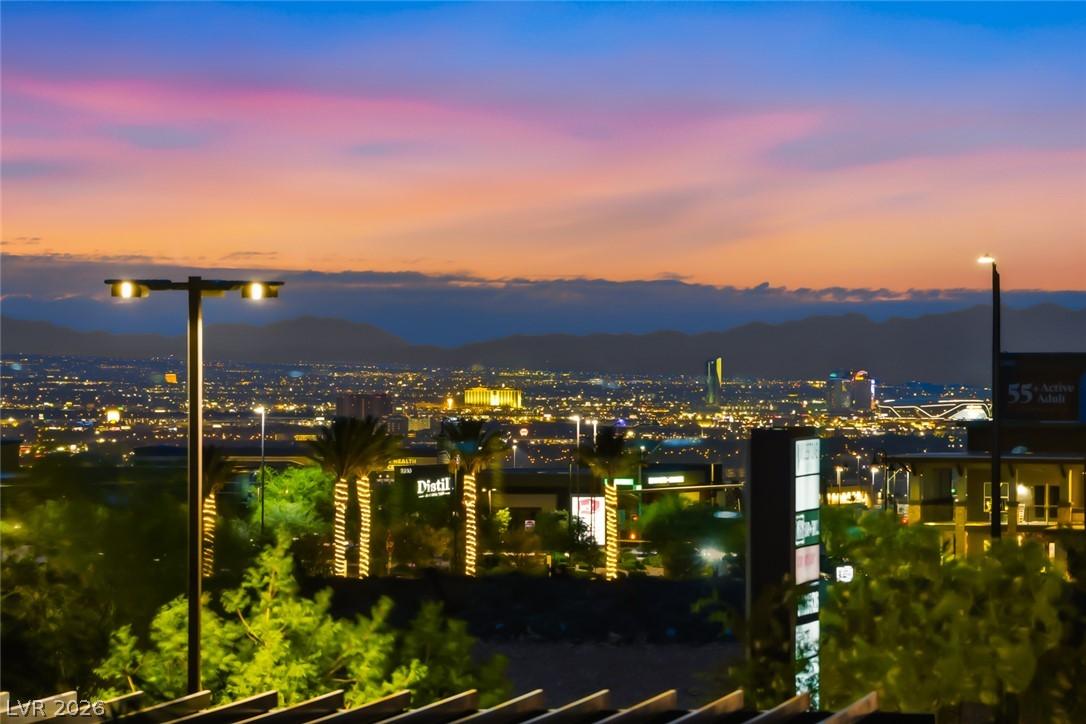 Image 2: City lights spread across the valley, framed by di