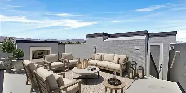 Image 4: Virtually staged 4th floor rooftop patio deck feat