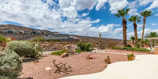 Image 4: Desert landscaping and towering palms frame expans