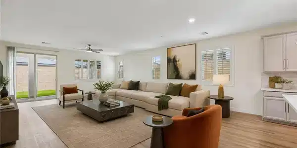 Image 2: VIRTUALLY STAGED-An open living space transitions