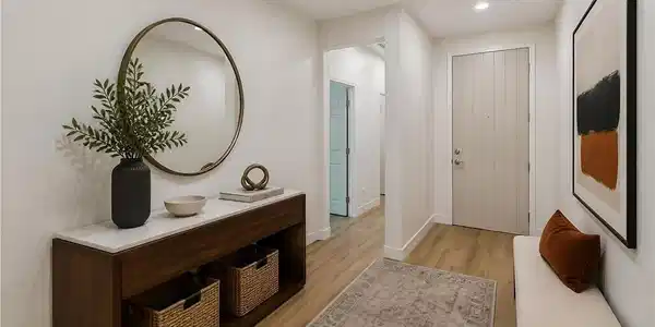 Image 3: VIRTUALLY STAGED- Smooth wood floors and recessed