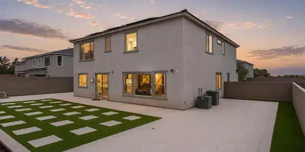 Image 4: A private yard with paver block patio and unique t