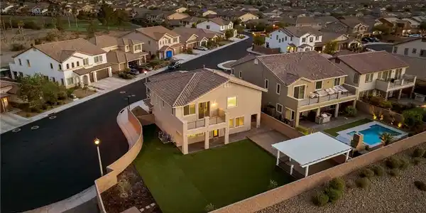 Image 3: An aerial panorama reveals a serene residential co