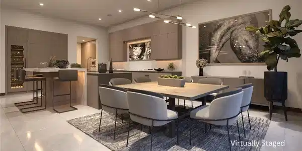 Image 4: A contemporary dining area features direct access