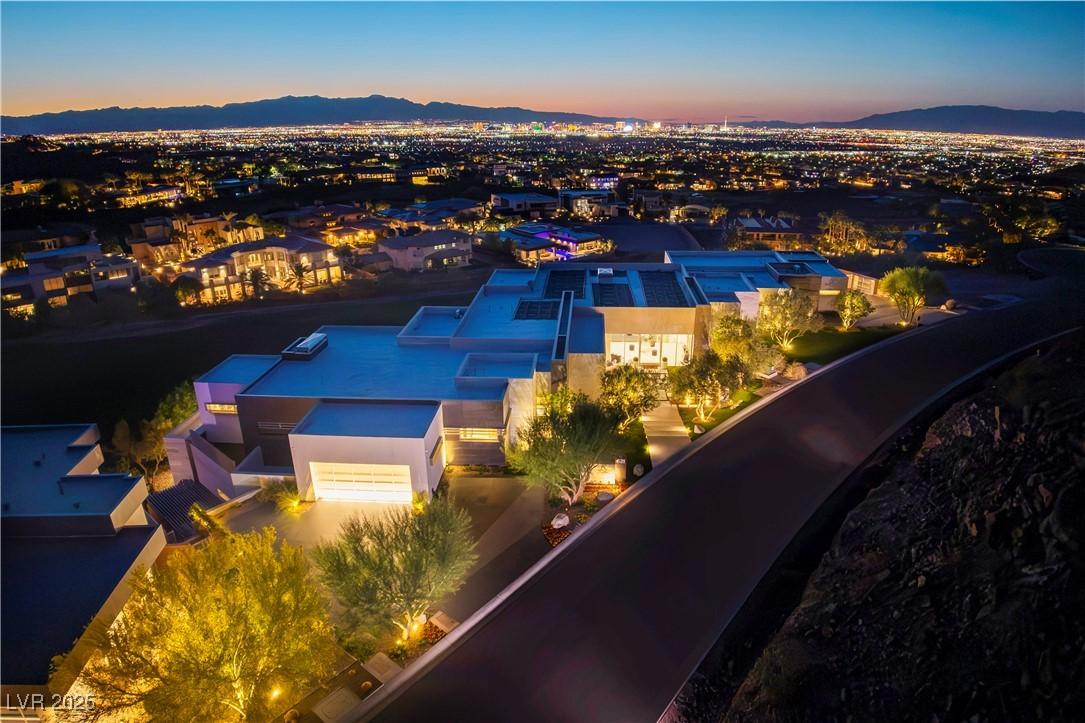 Image 2: Aerial view at dusk of a mountain view