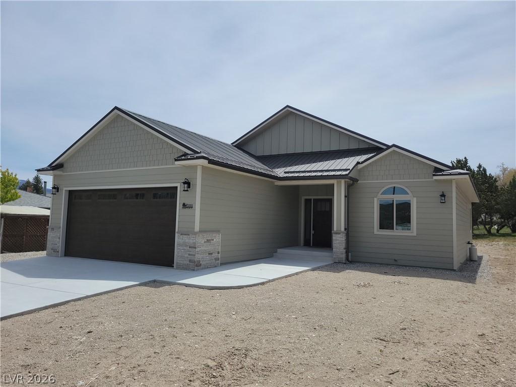Image 2: This newly constructed home features a modern desi