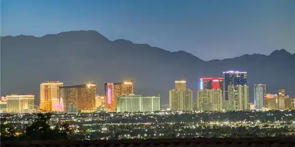 Image 2: A captivating panorama of city lights illuminating