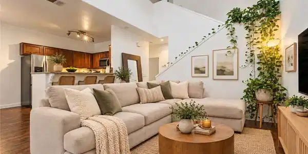 Image 3: Virtually Staged
Soaring vaulted ceilings and ric