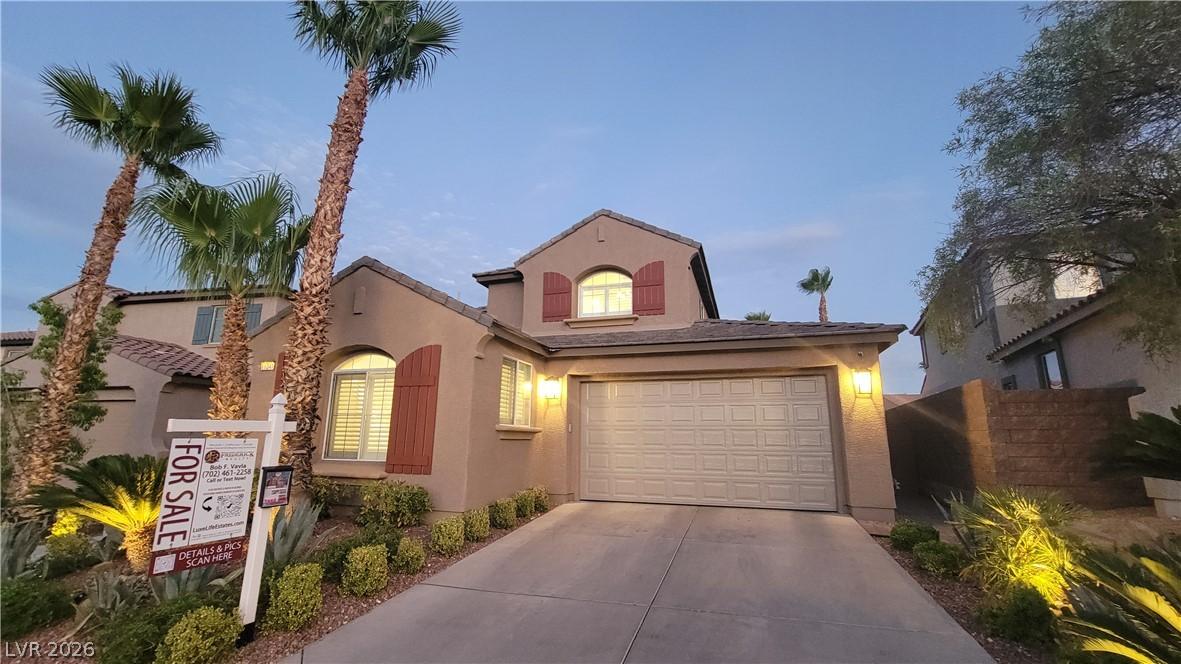Image 3: A welcoming front exterior with palm trees and a w