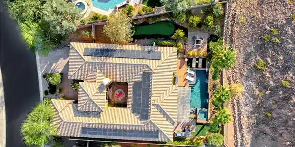 Image 3: An aerial perspective reveals a luxurious home fea