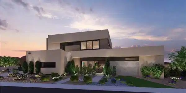 Image 2: A striking modern fa&ccedil;ade with strategic lighting h