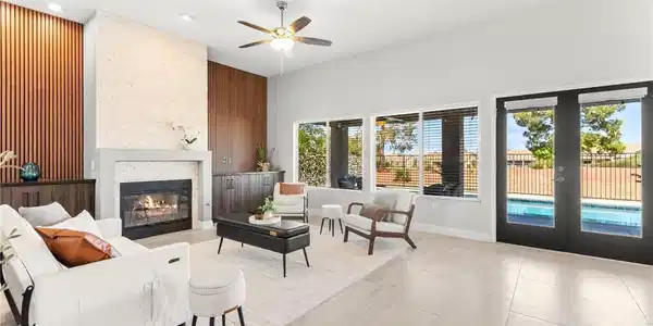 Image 2: A refined living space showcasing a cozy fireplace