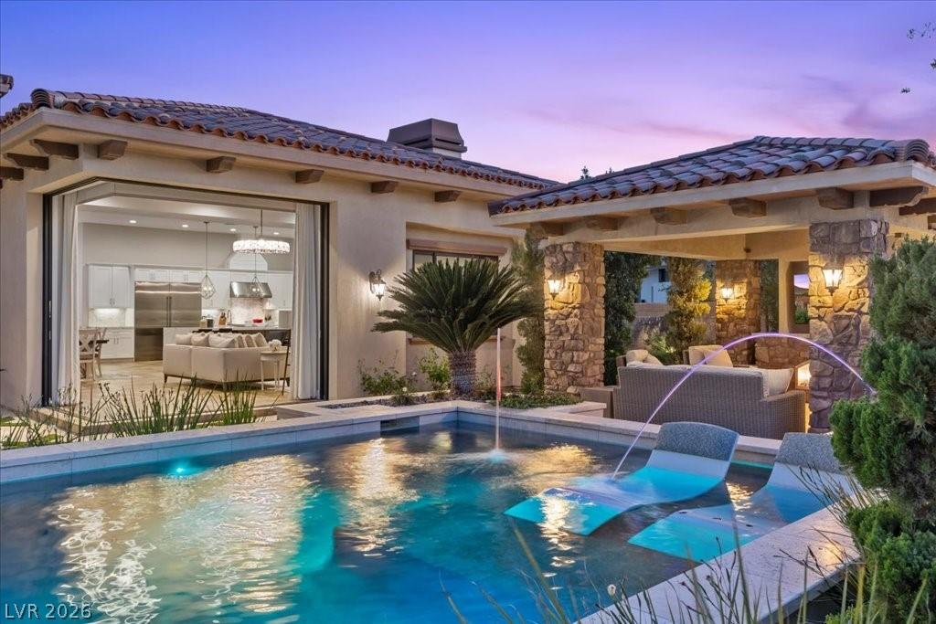 Image 2: Backyard with Corner Pocket Slider Open to Family
