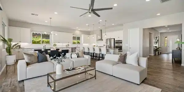 Image 2: An open floorplan seamlessly connects the airy liv