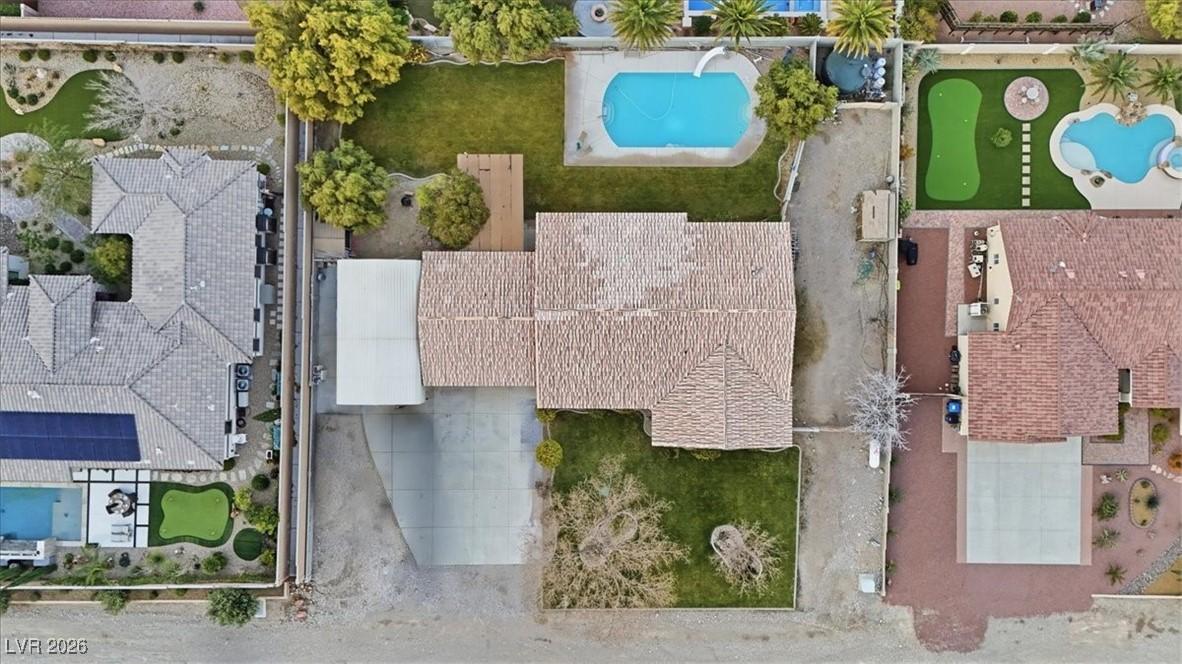 Image 3: Drone / aerial view of a pool area
