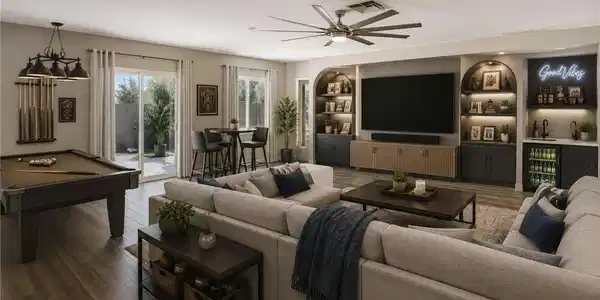 Image 2: A dynamic open-concept great room offers seamless