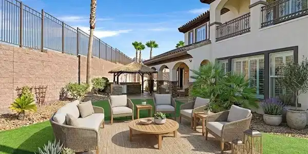 Image 4: Virtually staged Enjoy a spacious backyard featuri