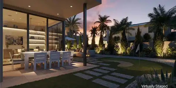 Image 2: An inviting outdoor dining area seamlessly connect