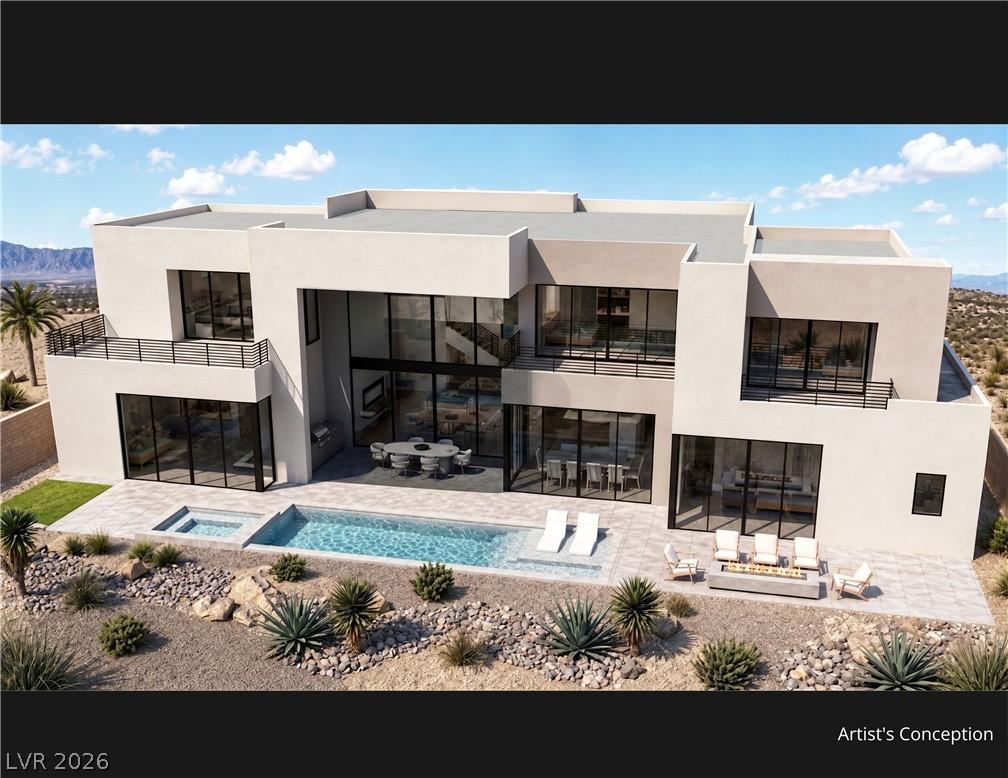 Image 2: Modern desert oasis featuring a sleek design with